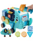 Образователен слон сортер пъзел, манипулационна дъска, блокчета, чук